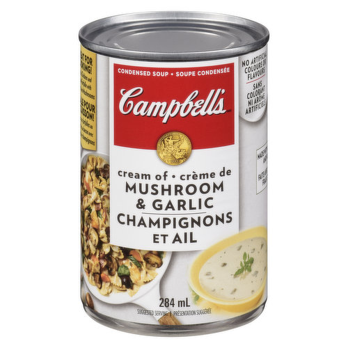 Campbell's Cream of Mushroom & Garlic is an incredibly versatile soup. It's easy to prepare and delicious all on its own in a bowl.