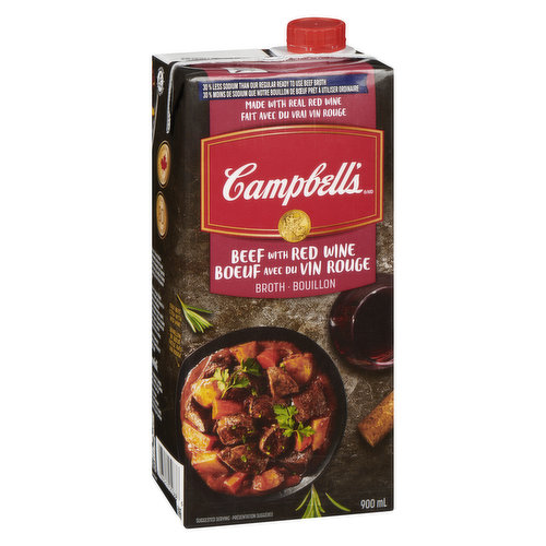 Campbell S Beef Broth With Red Wine Less Sodium