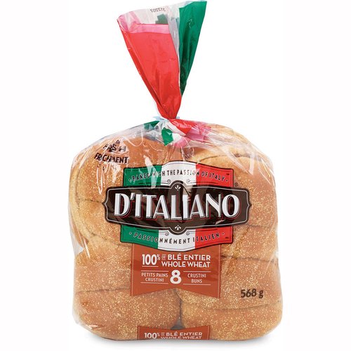 D'Italiano - 100% Whole Wheat Crustini Buns