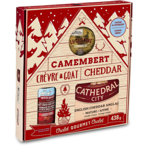Chalet Cheese Gift Box, Camembert and Cheddar Cheese. While Quantities Last.