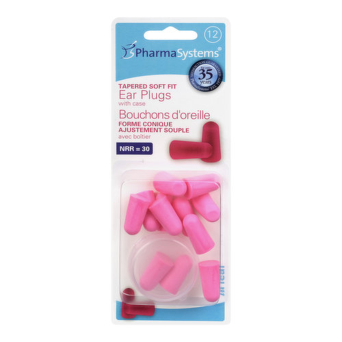 PharmaSystems - P/S Ear Plugs Tapered Soft Pink