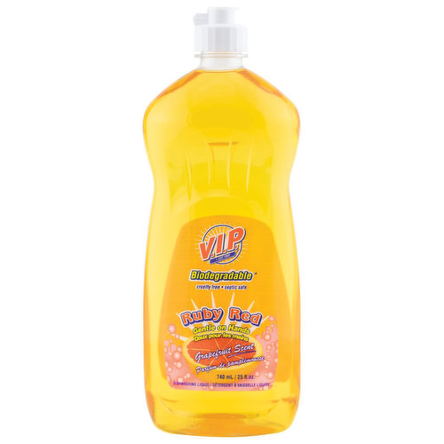 <em>Dietary Terms:</em><br>Product of Canada<br>VIP Liquid Dish Soap Ruby Red Grapefruit Scent