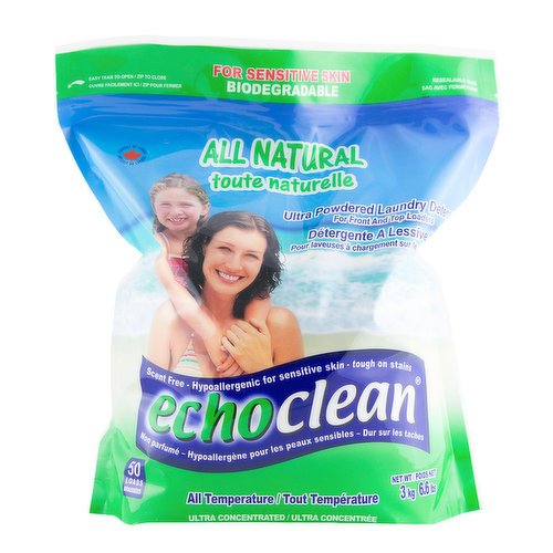 EchoClean Powdered Laundry Detergent Hypoallergenic