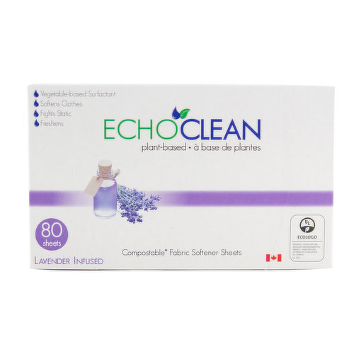 Echoclean - Fabric Softener Sheets Lavender