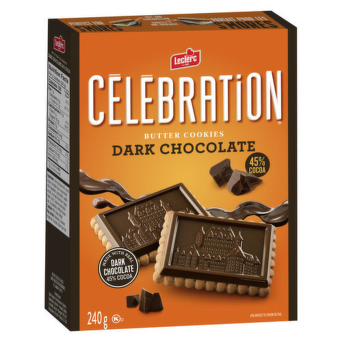 Leclerc - Celebration Butter Cookies, Dark Chocolate 45% Cocoa
