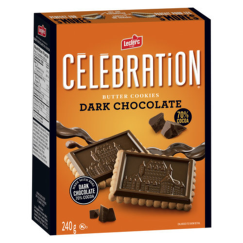 Leclerc - Celebration Butter Cookies,  Dark Chocolate