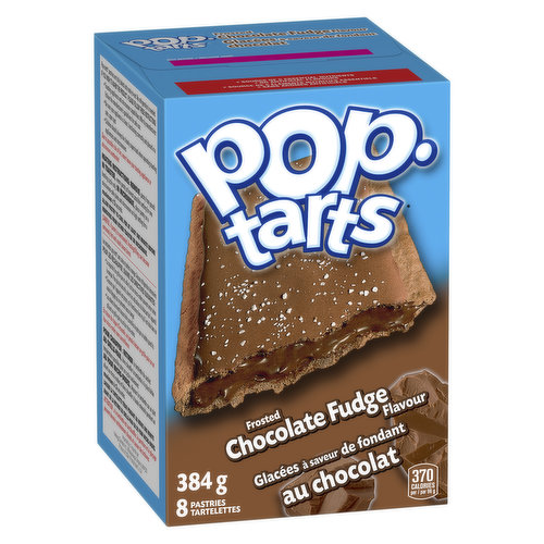 Toasted, frozen, or straight from the box ; add a little fun to your day with Pop-Tarts Frosted Chocolate Fudge toaster pastries. A Chocolate crust toaster pastry with a chocolate fudge flavoured filling & chocolate frosting with little white sprinkles. If you love chocolate, this is the perfect toaster pastry to awaken your senses.