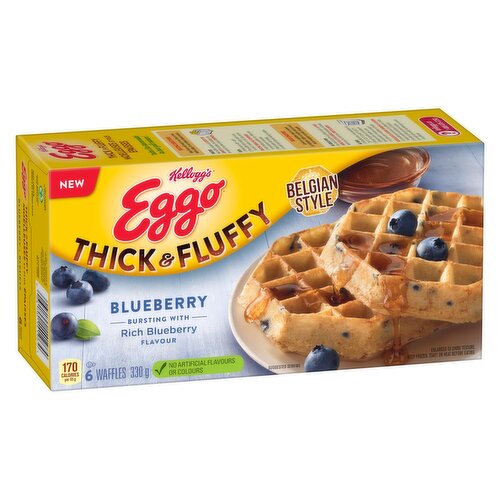 Kellogg's - Eggo Thick & Fluffy Blueberry Frozen Waffle