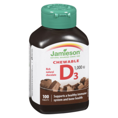 Jamieson Vitamin D3 1000 IU Natural Chocolate Flavour SaveOnFoods