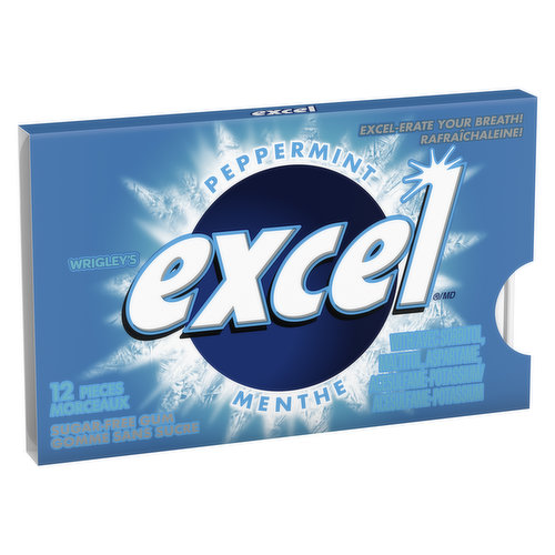 Excel - Peppermint Sugar Free Chewing Gum, 12 Pieces