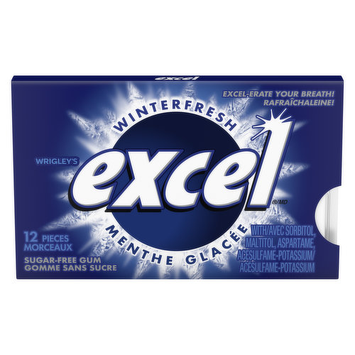 Excel - Winterfresh Sugar Free Chewing Gum, 12 Pieces