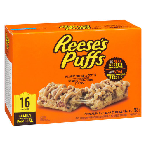 General Mills - Cereal Bars, Reese Puffs Peanut Butter & Cocoa Family Pack