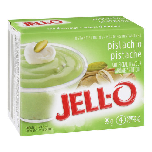 Pistachio Flavoured Instant Pudding Mix. 4 Servings per Package.