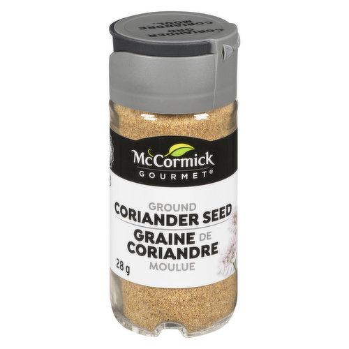 Warm and sweet with a hint of lemon, aromatic coriander is used to flavor sweet and savory recipes. McCormick Cproamder Grpimd is sourced for superior quality.