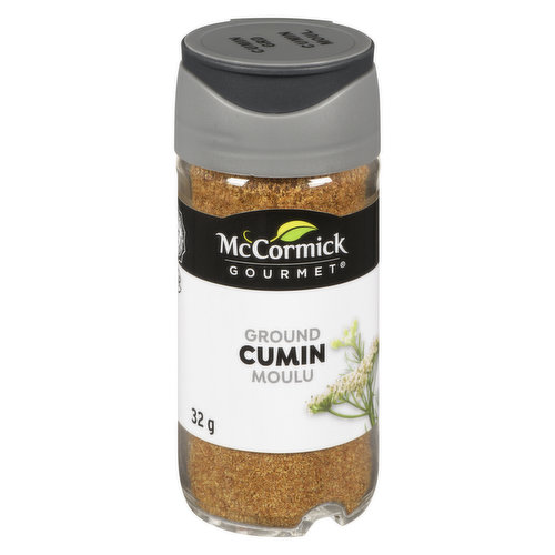 Rich and hearty McCormick Cumin Ground is always ground from whole cumin seeds. It brings earthy warmth and subtle citrus flavor to chili, tacos, steak, lamb and shish kebabs.
