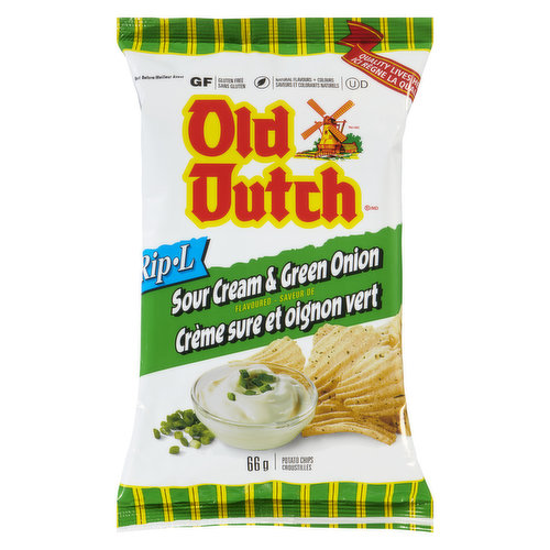 Old Dutch - Rip-L Potato Chips- Sour Cream & Green Onion