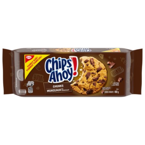 Cookies made with real chocolate chunks. Resealable Lid.