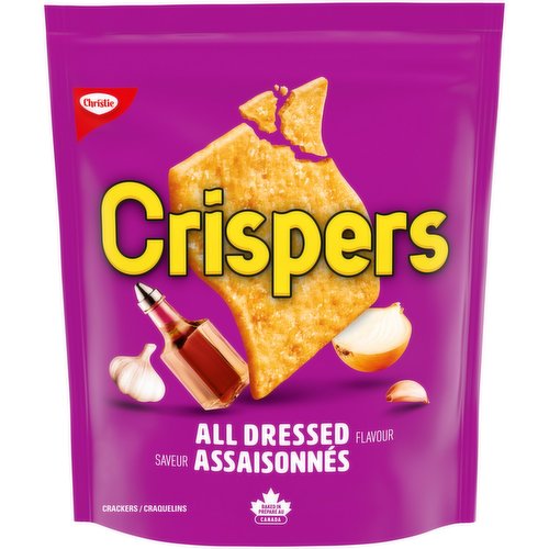 Packed with intense all dressed flavour & a satisfying crunch! Theyre baked, not fried, making Crispers a great snack alternative. Crispers contain 0 trans fat, low in saturated fat & cholesterol-free.
