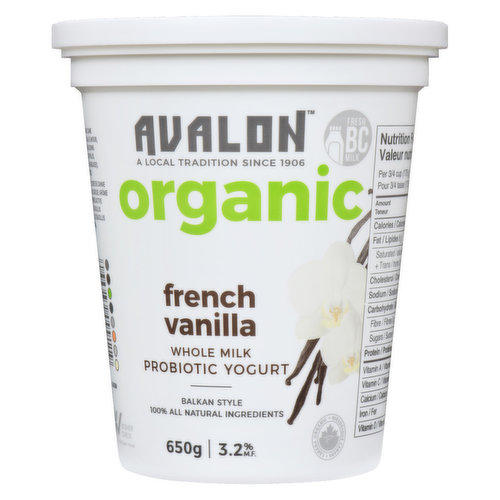 Avalon - Probiotic Yogurt French Vanilla Organic