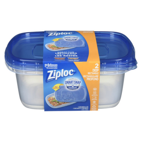 Ziploc Smart Snap Large Rectangle Containers and Lids