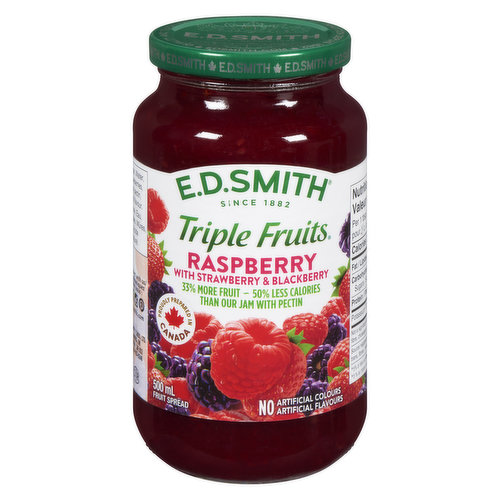 E.D. Smith - Triple Fruits Jam - Raspberry w/ Straw & Blkbrry - Urban Fare