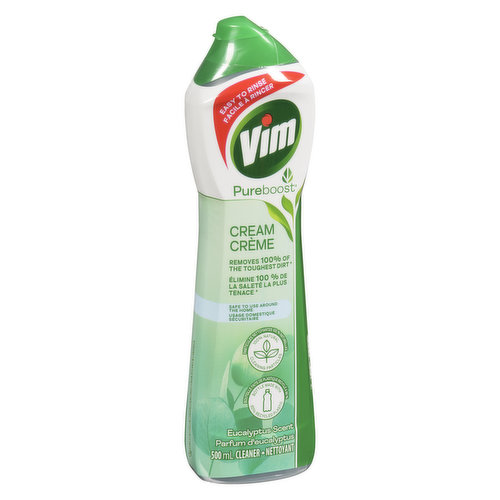 Vim PureBoost™ Multi-purpose Cream Cleaner tough on dirt Eucalyptus Scent  surface cleaner with 100% naturally derived cleaning particles 500 ml :  : Health & Personal Care