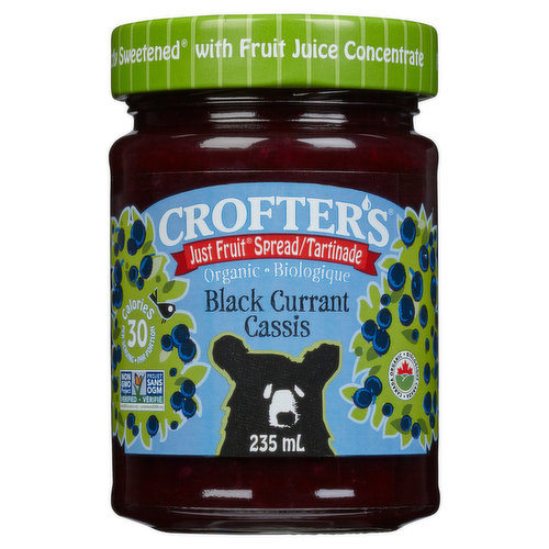 CROFTER'S ORGANIC - No Sugar Black Currant Spread