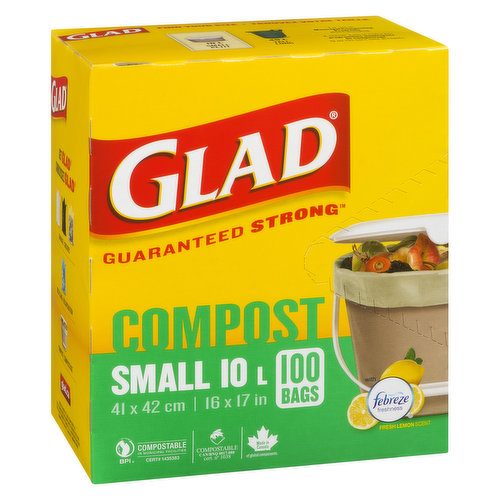 Glad - Open Top Compostable Small Bags Odor Shield