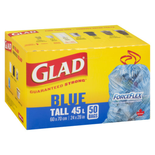 Glad - ForceFlex Blue Recycling Bags - Tall