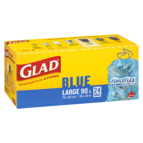 Glad - Blue Large Garbage Bags Forceflex