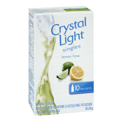 Crystal Light - Singles Drink Mix Lemon Lime Low Calorie