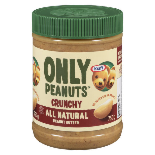 Kraft - Only Peanuts All Natural Crunchy Peanut Butter.