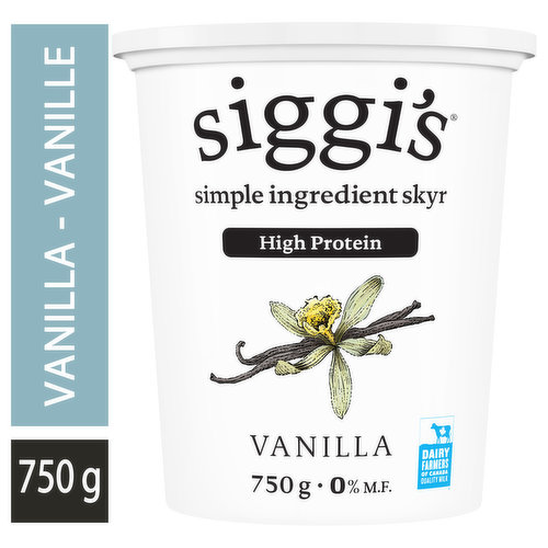 Thick, creamy, & rich in protein, skyr is the traditional yogurt of Iceland. It's made with simple ingredients. 11g sugar, 18g protein per serving.