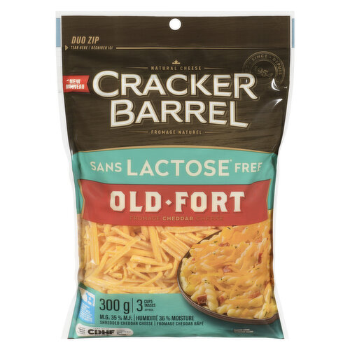 Cracker Barrel - Shredded Cheddar Cheese Old Lactose Free 35 % M.F.