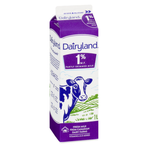 1% Milk, Partly Skimmed.Vitamins A & D Added. We Reserve the Right to Limit Quantities.