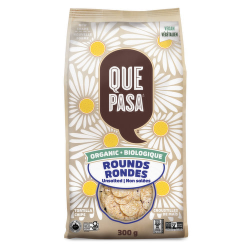 Que Pasa - Unsalted Round Chips Organic