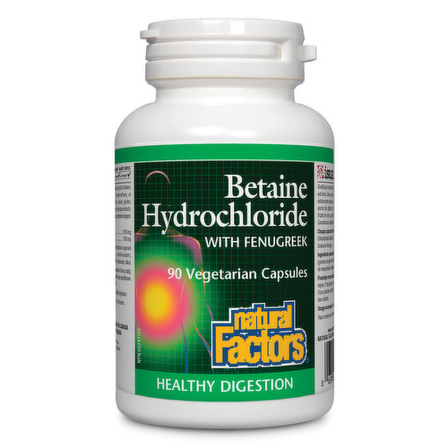 Natural Factors - Betaine Hydrochloride with Fenugreek