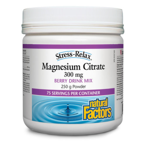 Natural Factors - Stress Relax Magnesium Citrate 300mg Berry