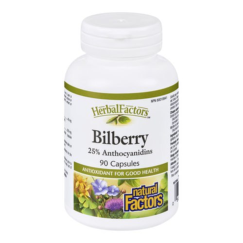 Natural Factors - HerbalFactors Bilberry Extract 40mg