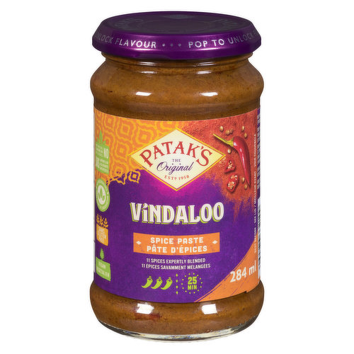 Vindaloo Spice Paste is a complex blend of 12 freshly ground spices, providing a delicious base for an authentic Indian Vindaloo curry dish.