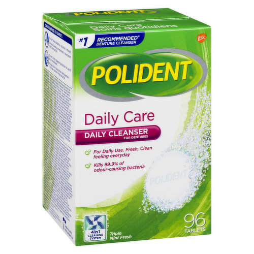 Polident - Daily Care Tablets Triple Mint Fresh