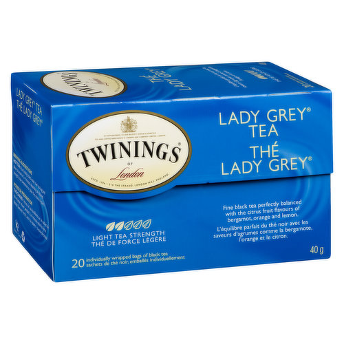 Twinings Lady Grey Tea - A Fresh, Uplifting Black Tea with Orange Peel,  Lemon Pe