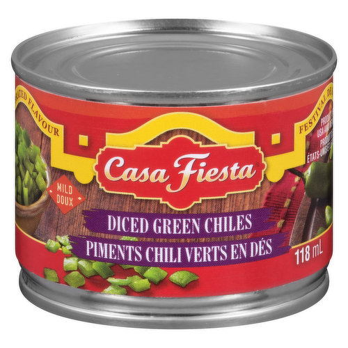 Authentic Mexican flame roasted green chiles.