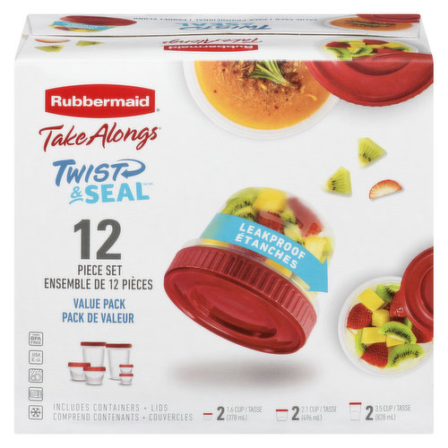 Rubbermaid TakeAlongs Twist and Seal Food Storage Containers, 2