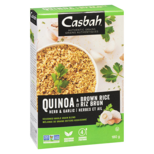Seasoned Whole Grain blend which provides a nutty flavour and chewy texture. Perfect complement to your favourite dish. Makes 4 servings.