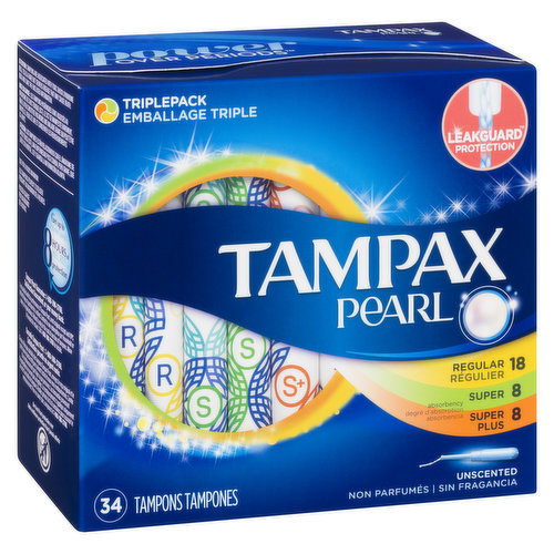 Tampax Pearl Tampons Ultra Absorbency Unscented 36 Each (Pack of 4)