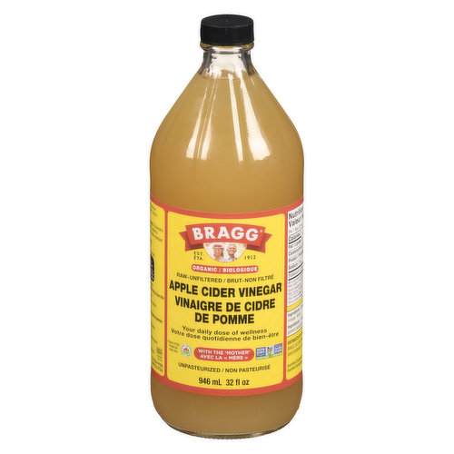 Rraw apple cider vinegar is made from delicious, healthy, organically grown apples. Adds delicious flavour to salads, veggies, & even sprinkle over popcorn.