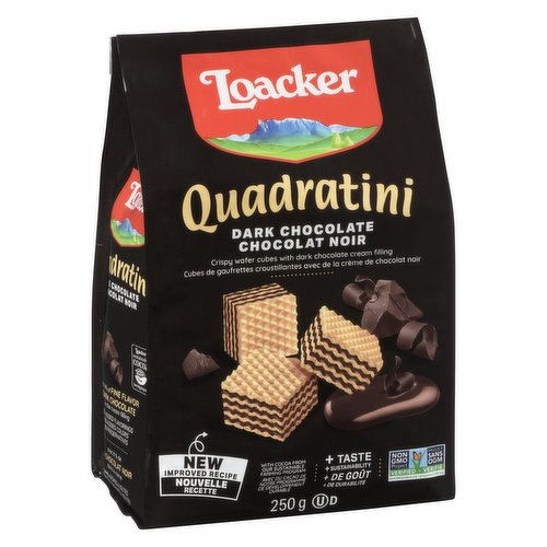 Loacker - Wafers Cookies, Quadratini Dark Chocolate