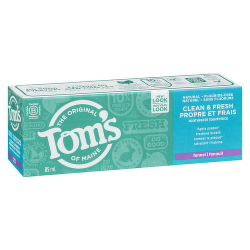 Tom's Of Maine - Clean & Fresh Toothpaste - Fennel