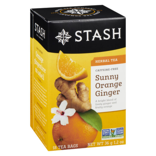 Stash - Sunny Orange Ginger Herbal Tea, Caffeine Free